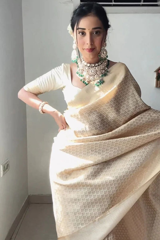 Beautiful Rich Pallu & Jaccquard Work On All Over Saree - thevendorvilla