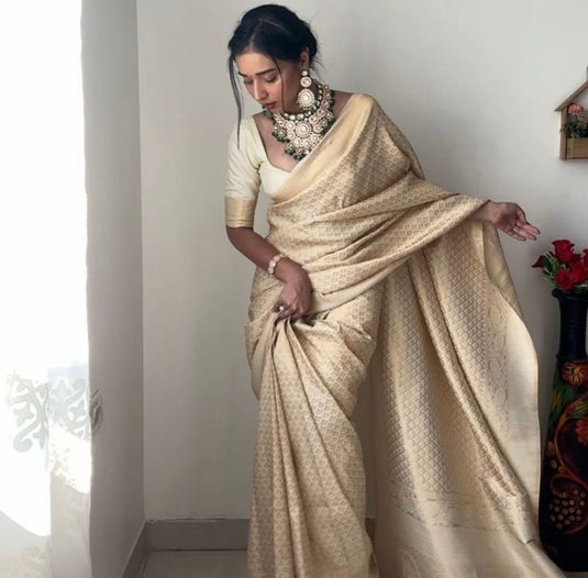 Beautiful Rich Pallu & Jaccquard Work On All Over Saree - thevendorvilla