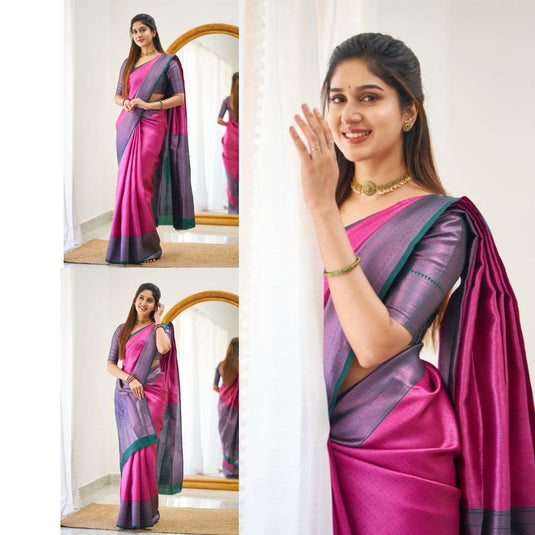 Beautiful Rich Pallu & Jaccquard Work On All Over Saree - thevendorvilla