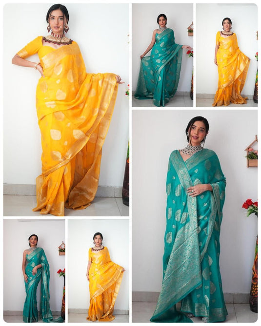 Luxurious Linen: The Soft Slub Ready Wear Saree