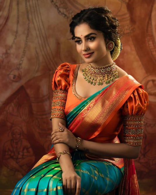 Beautiful Rich Pallu & Jaccquard Work On All Over Saree - thevendorvilla