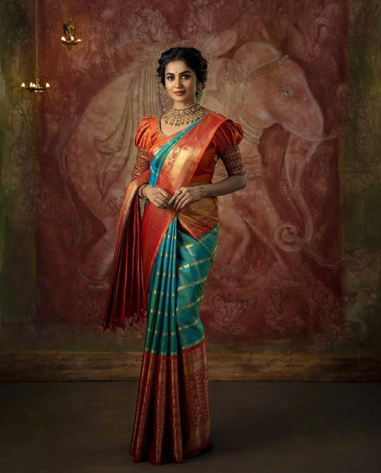 Beautiful Rich Pallu & Jaccquard Work On All Over Saree - thevendorvilla