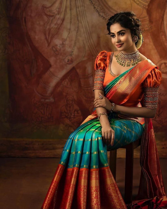 Beautiful Rich Pallu & Jaccquard Work On All Over Saree - thevendorvilla