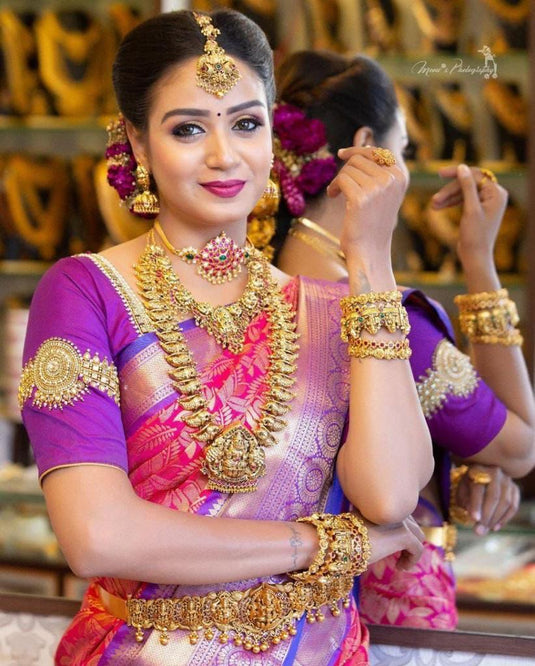 Beautiful Rich Pallu & Jaccquard Work On All Over Saree - thevendorvilla
