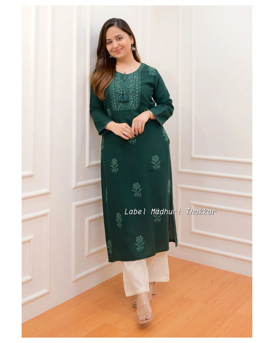 Exclusive Rayon Kurti Pant Pair