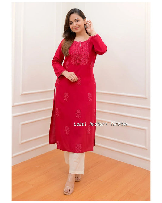 Exclusive Rayon Kurti Pant Pair