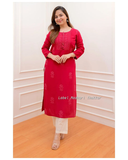 Exclusive Rayon Kurti Pant Pair