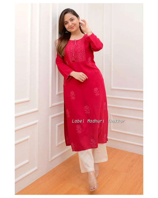 Exclusive Rayon Kurti Pant Pair