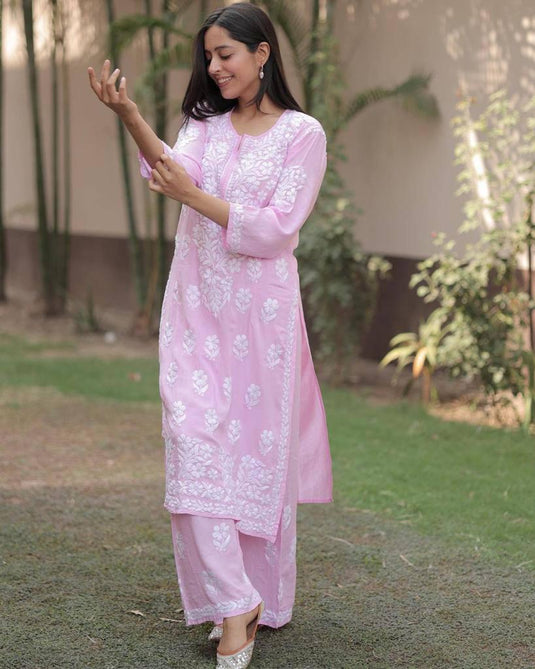 New Exclusive Rayon Embroidered Kurti Pant Pair Design