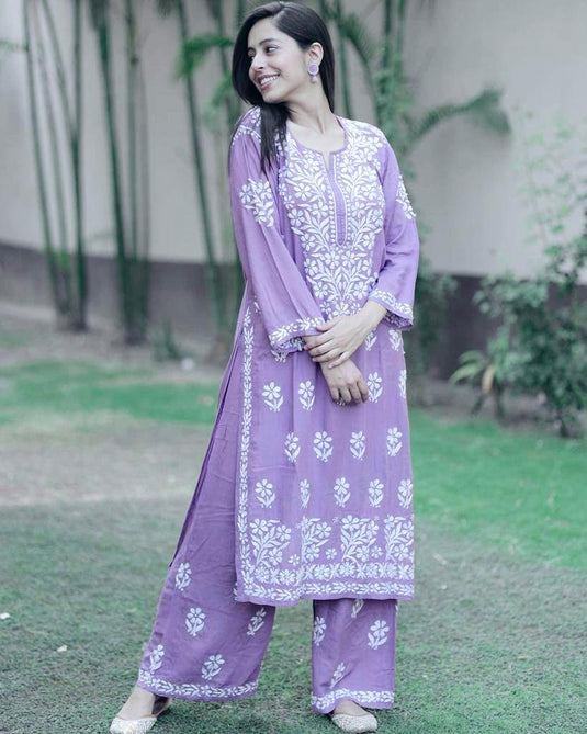 New Exclusive Rayon Embroidered Kurti Pant Pair Design