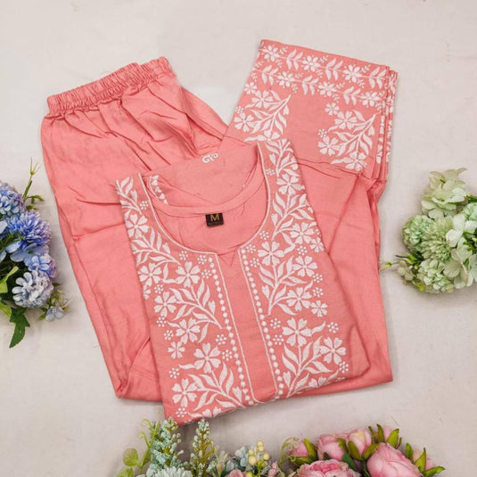 New Exclusive Rayon Embroidered Kurti Pant Pair Design