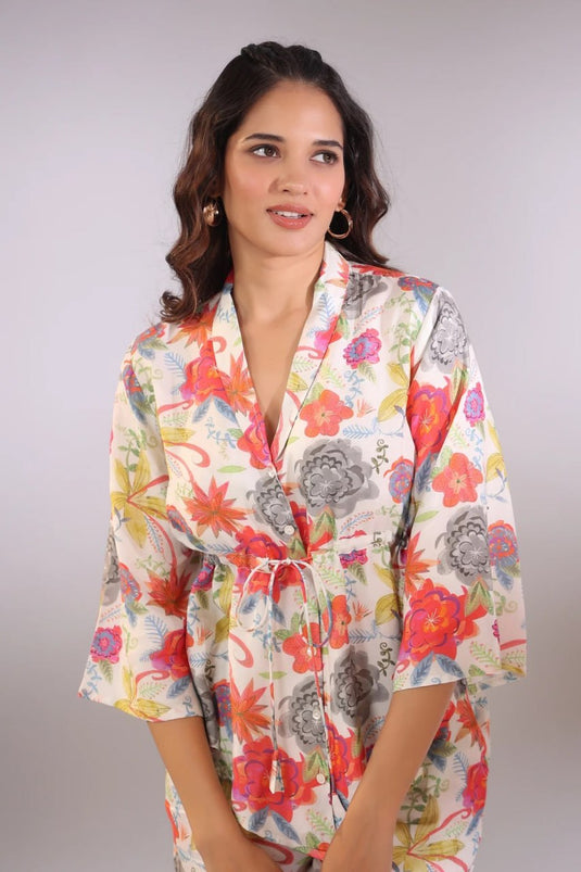 Elevate your wardrobe Cotton Printed Off White Co-ord Set - thevendorvilla