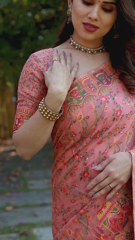 Premium and Beautiful Pasmina  Weave Saree